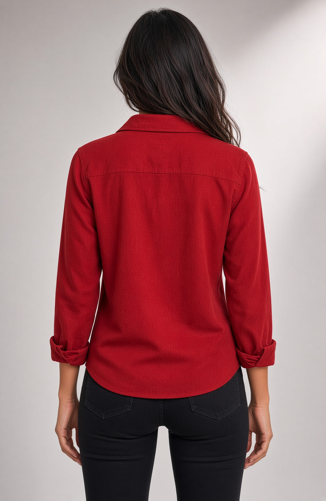 Roll Sleeve Scattered Embellished Shirt