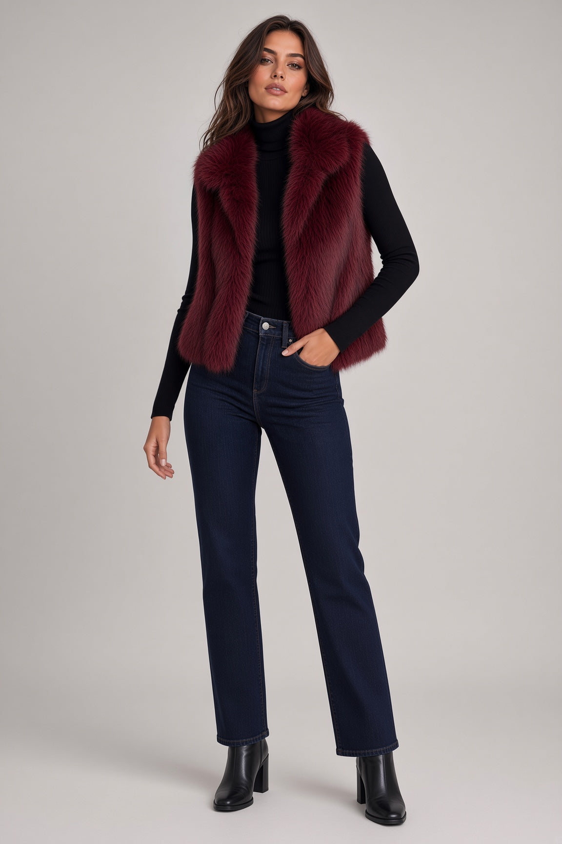 Wine Fur Vest