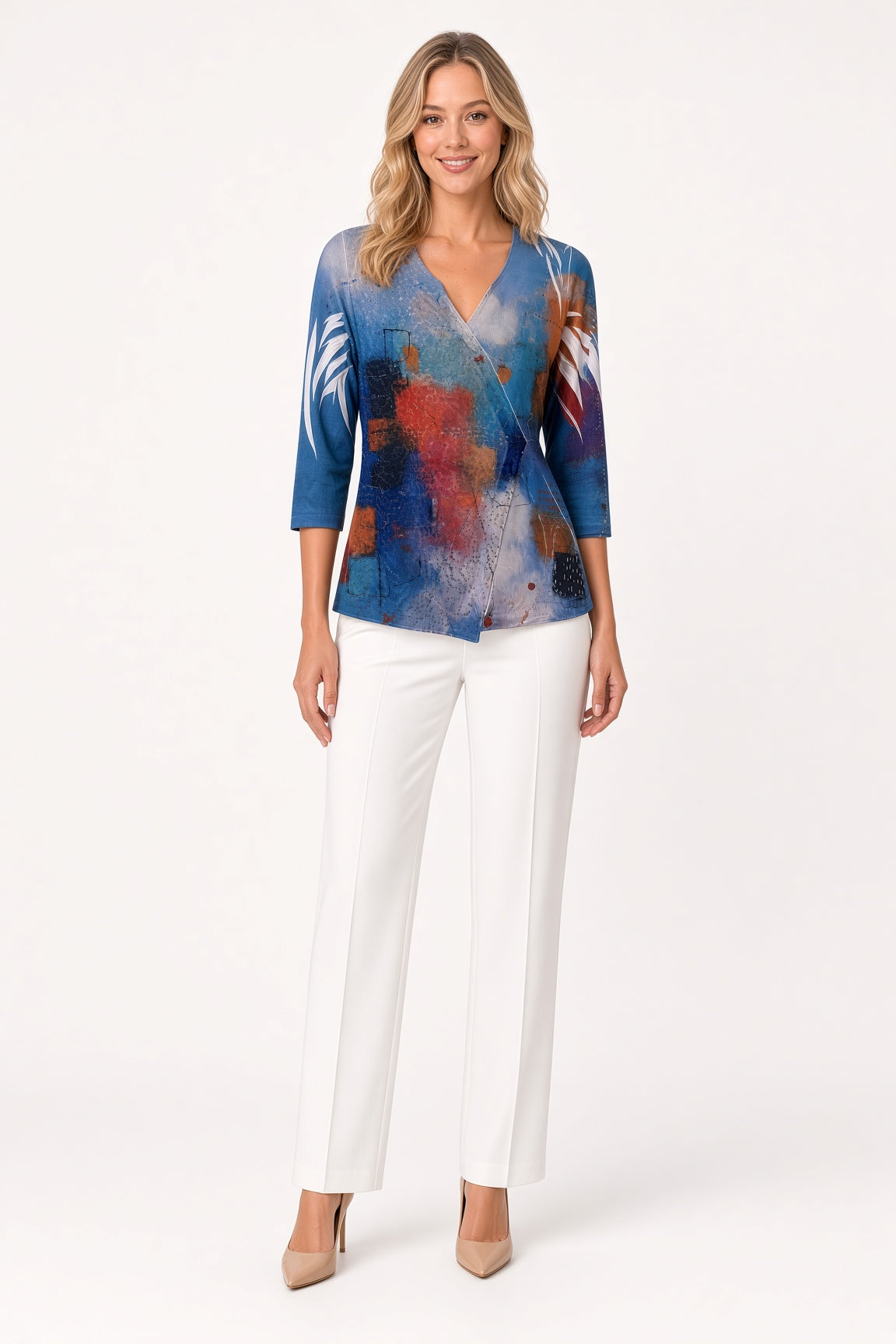 3/4 Sleeve Print Top