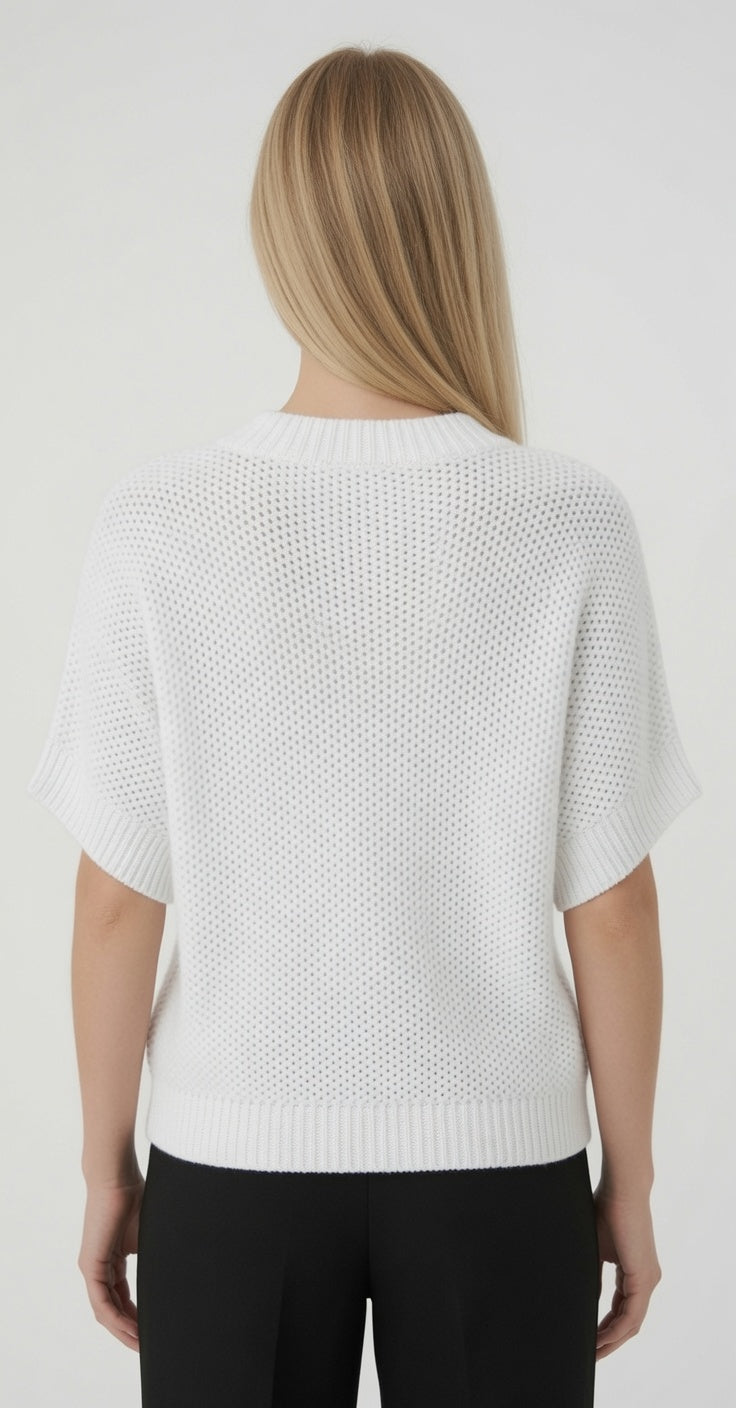 Short Sleeve Boat Neck Sweater