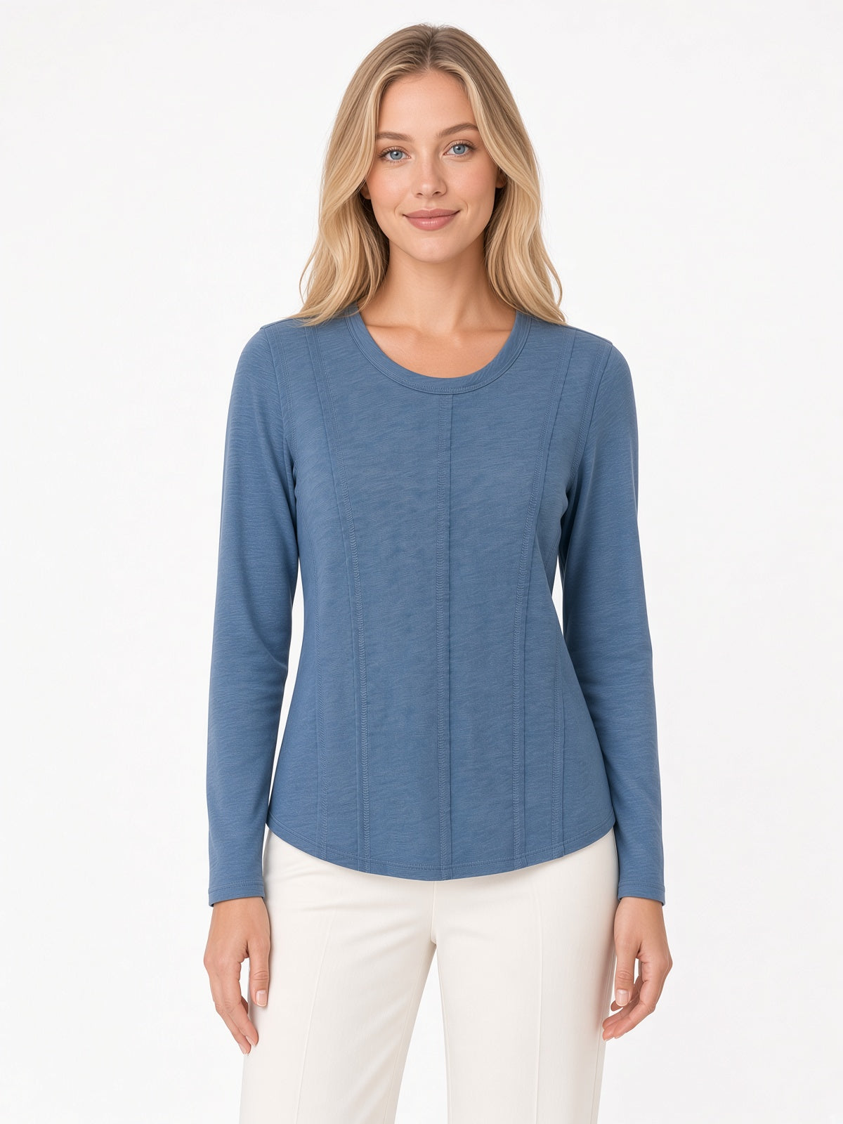 Long sleeve Seamed Slub Tee