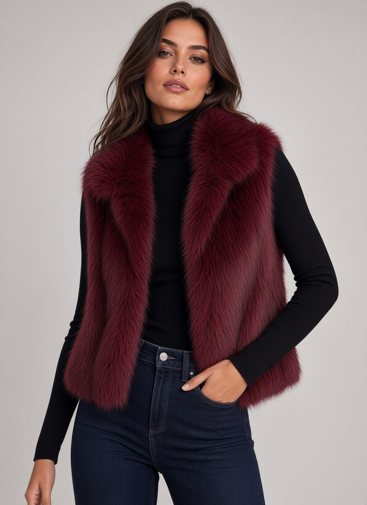 Wine Fur Vest