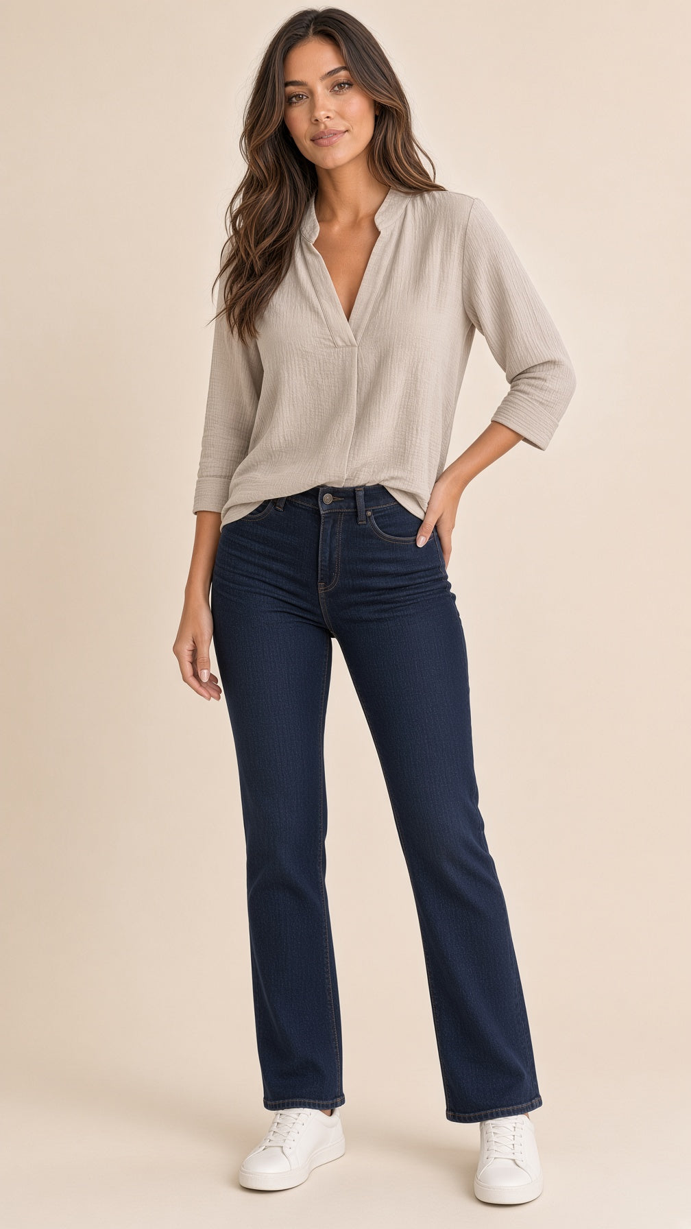 3/4 Split Neck Airflow Top