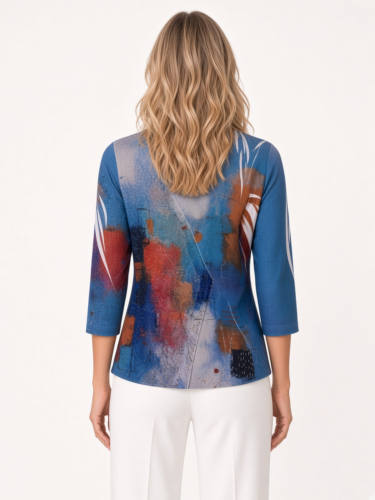 3/4 Sleeve Print Top