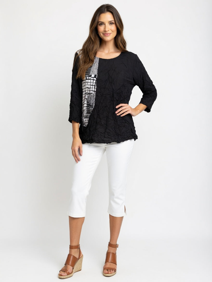 3/4 Print Block Crush Top
