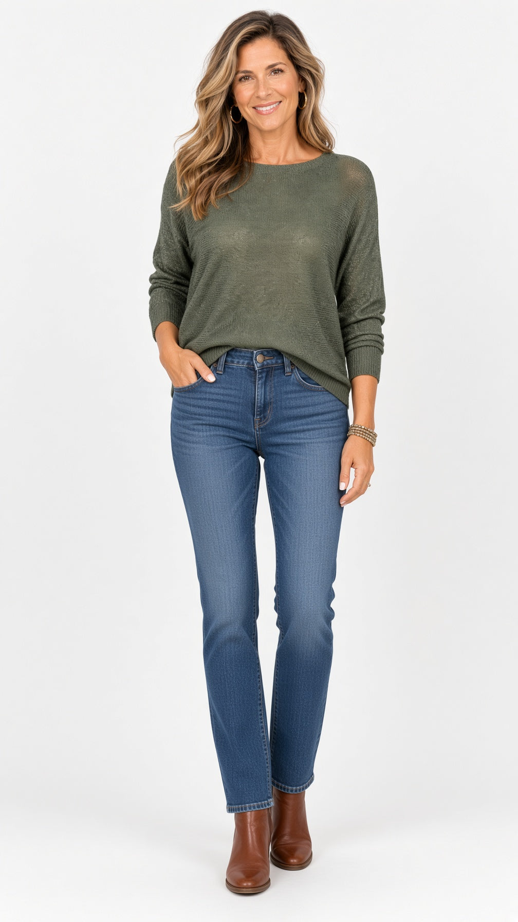 3/4 Sleeve Bow Back Sweater