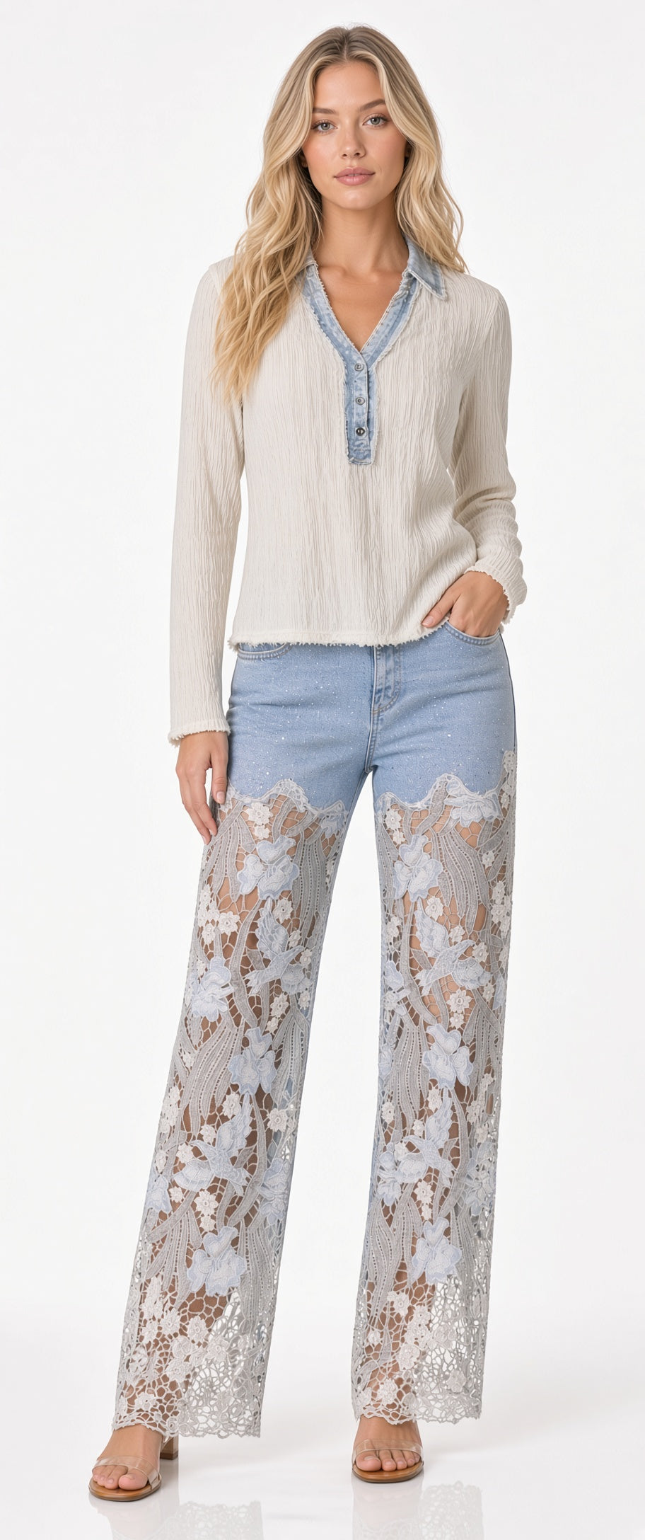 Long Sleeve Textured Top