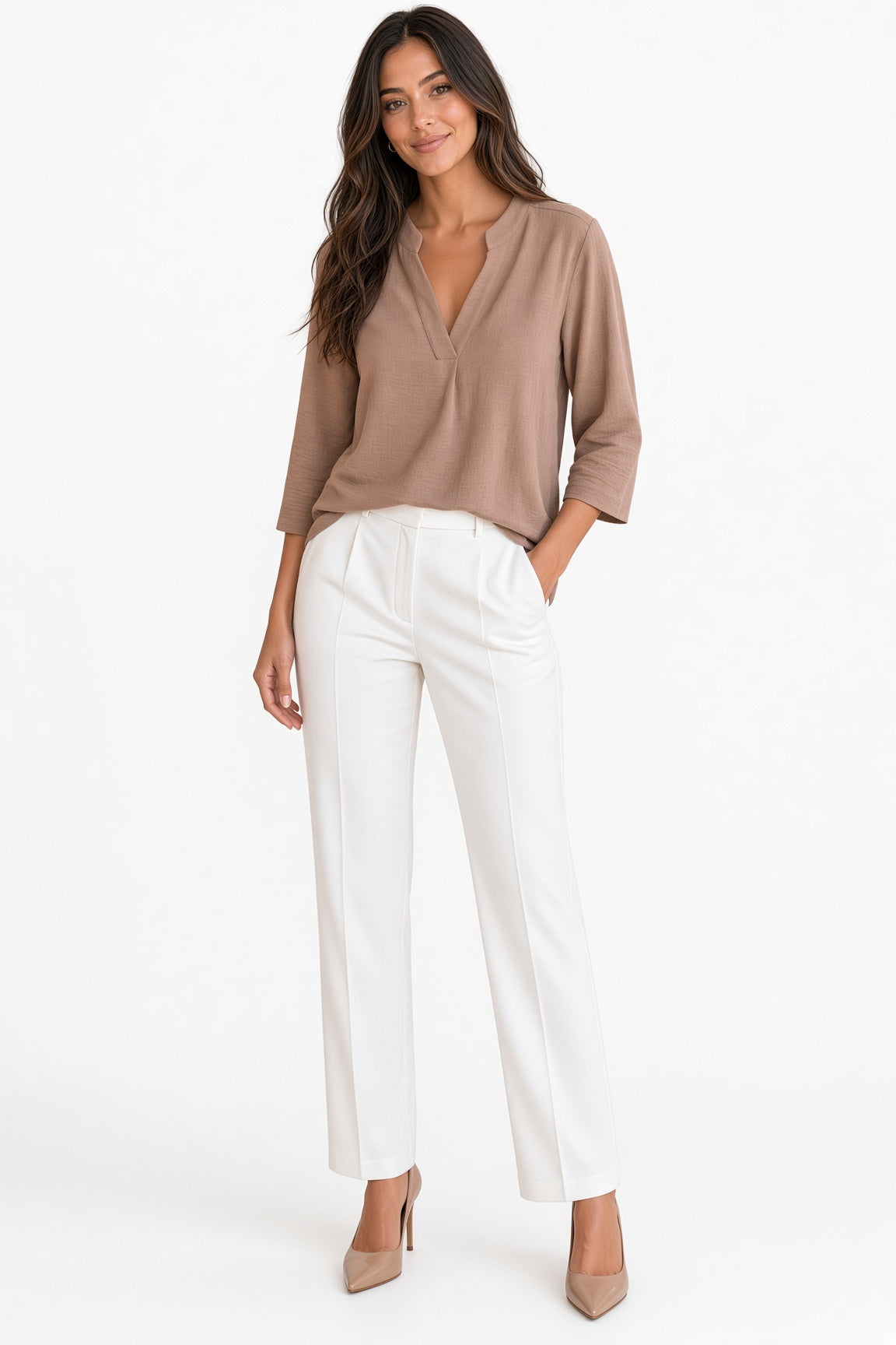 3/4 Split Neck Airflow Top