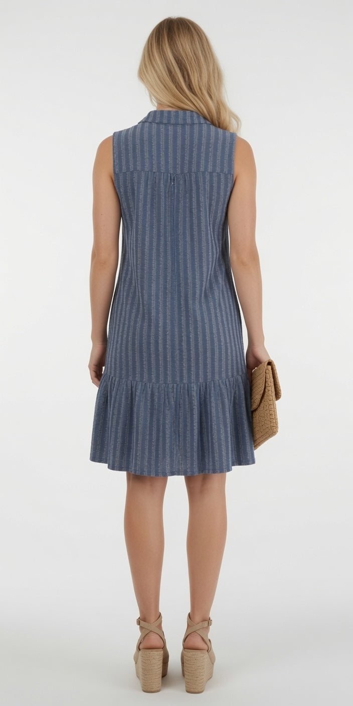 Sleeveless Flounce Hem Dress