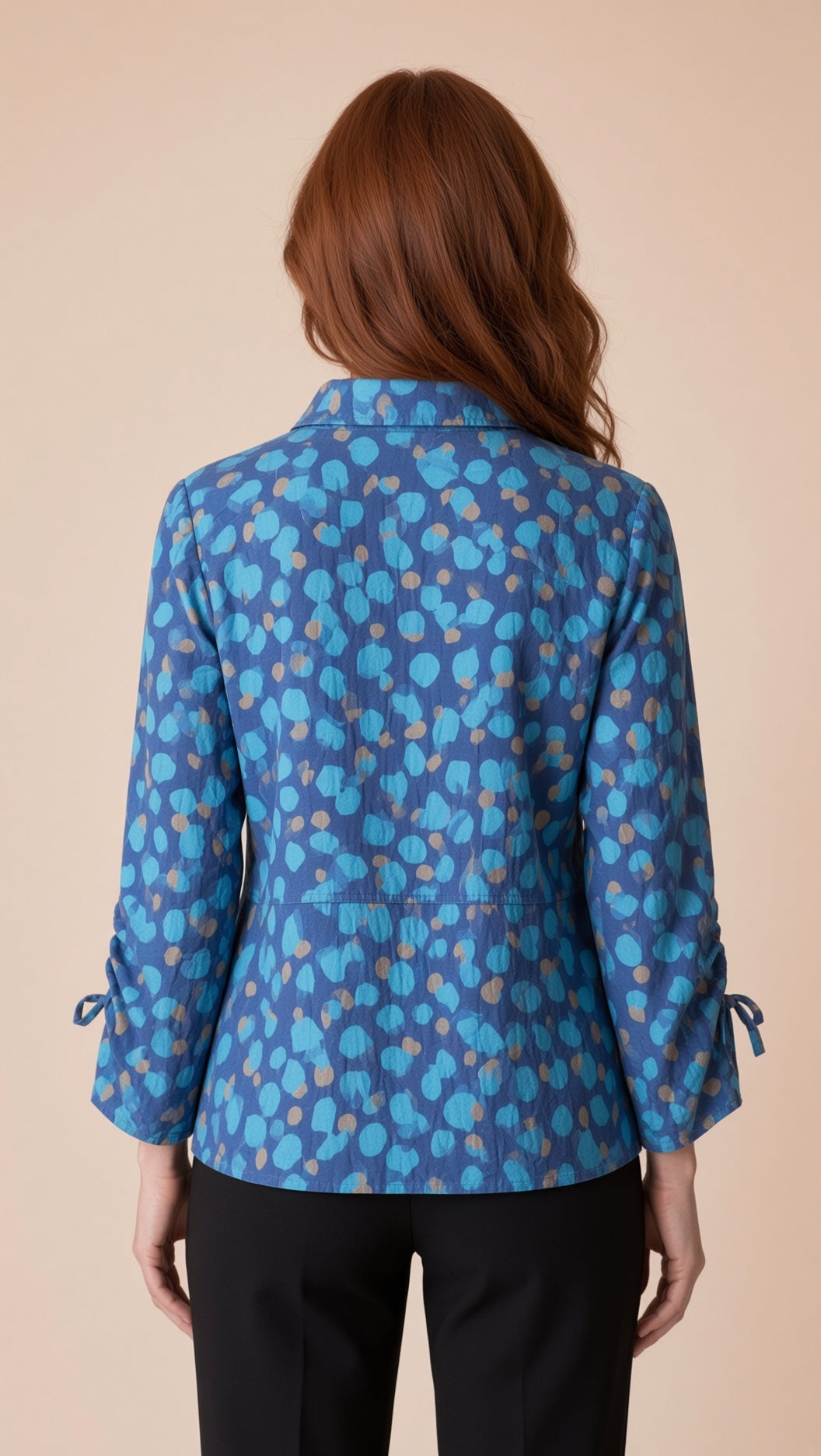 3/4 Sleeve Watercolor Dot Jacket