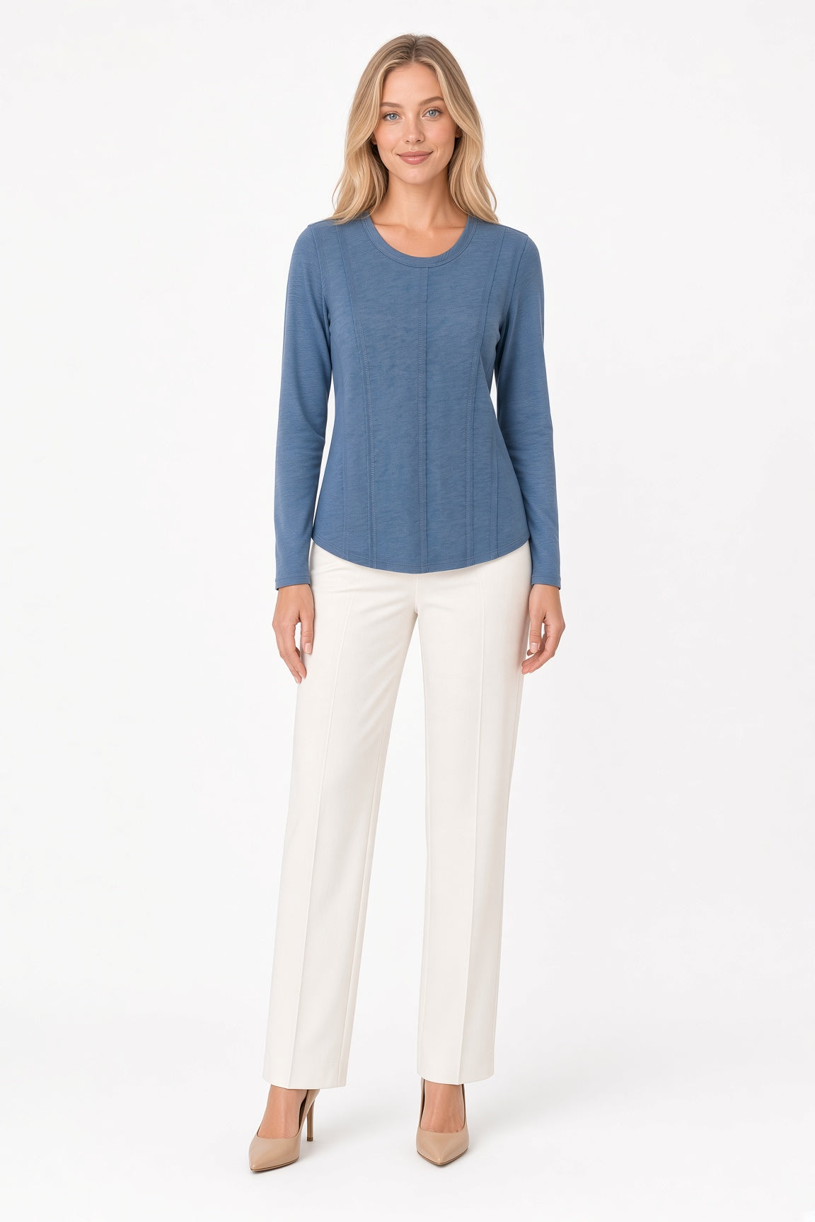 Long sleeve Seamed Slub Tee