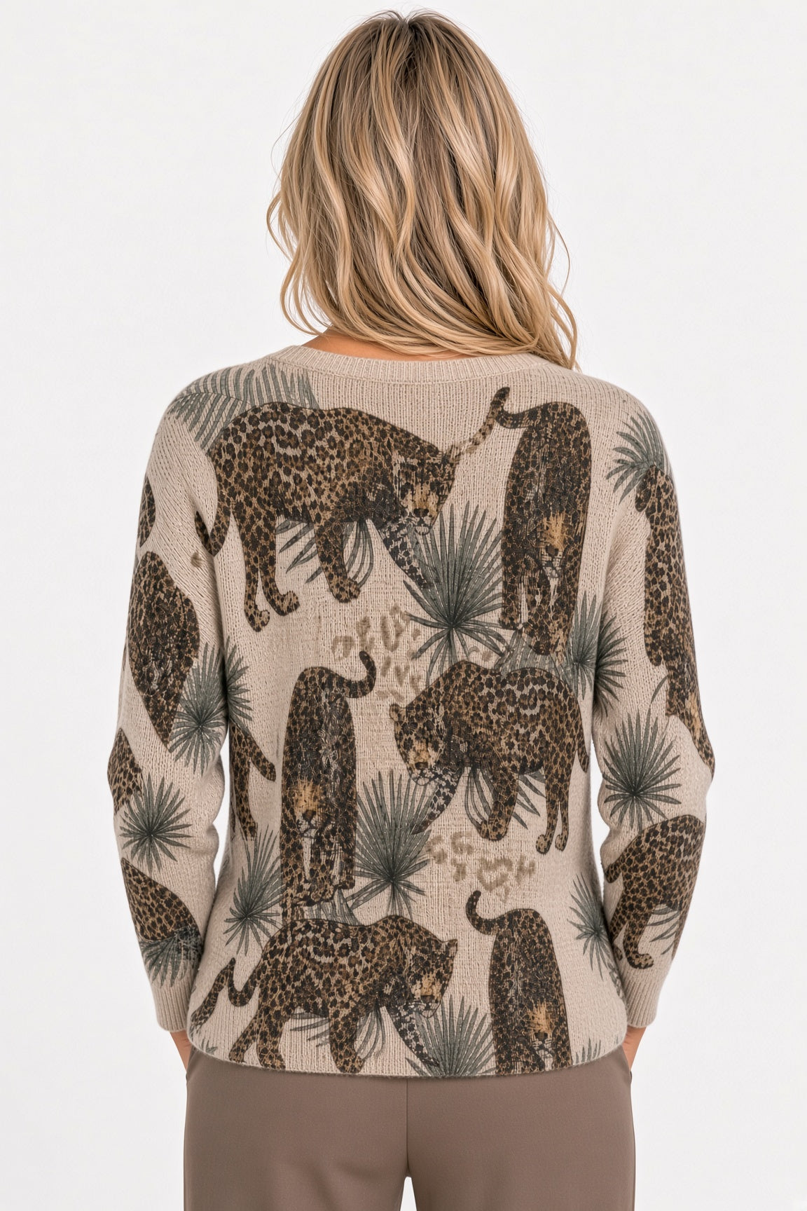 Printed Batwing Sweater
