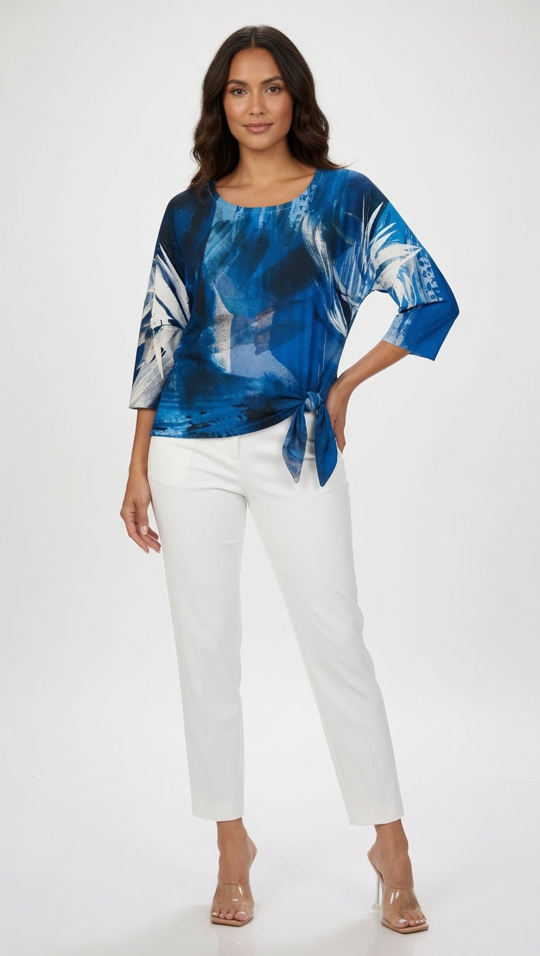 3/4 Tie Front Top
