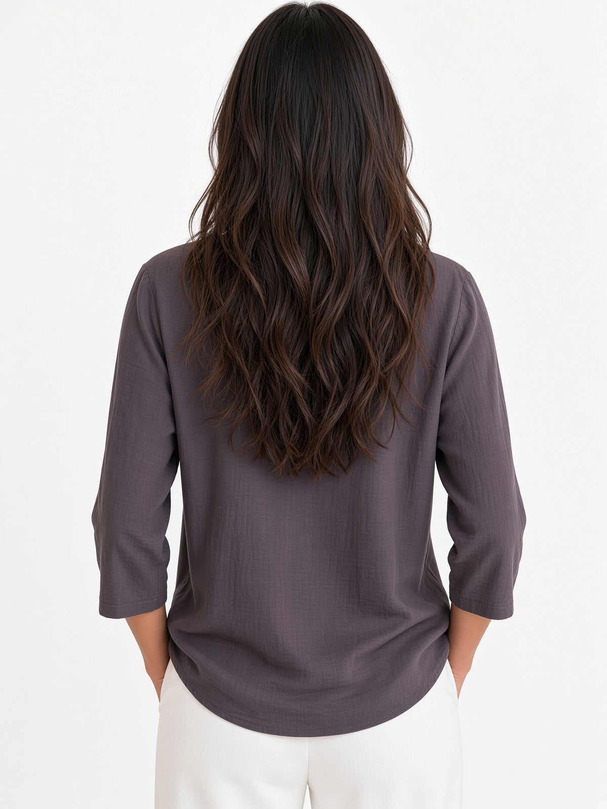 3/4 Sleeve Split Neck Airflow Top
