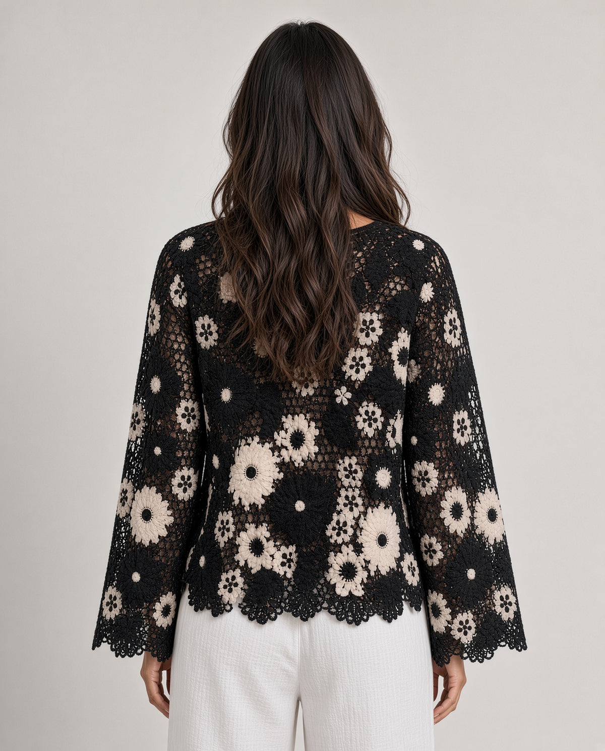 Long Sleeve Crochet Top