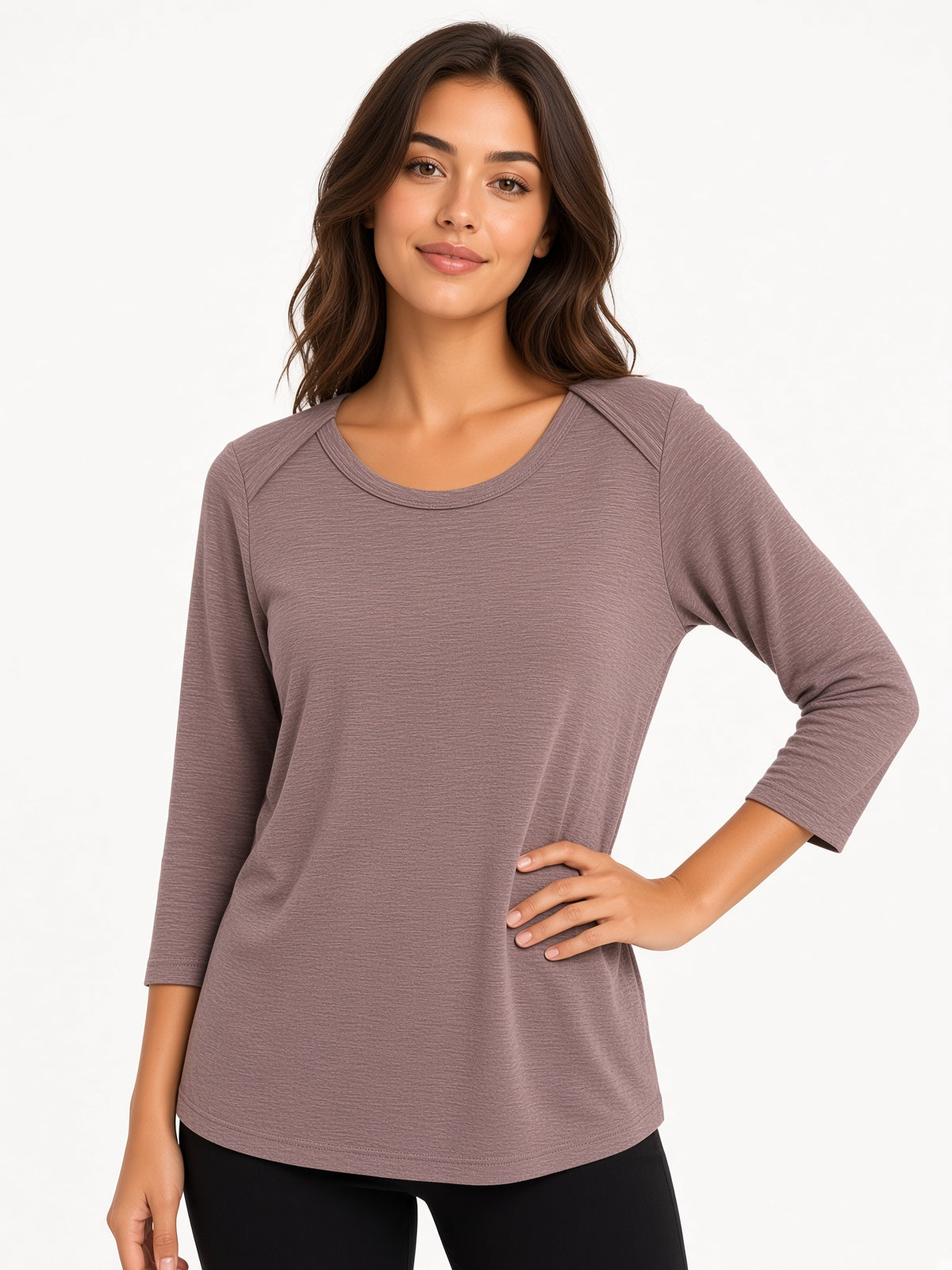 3/4 Slub Boatneck Top