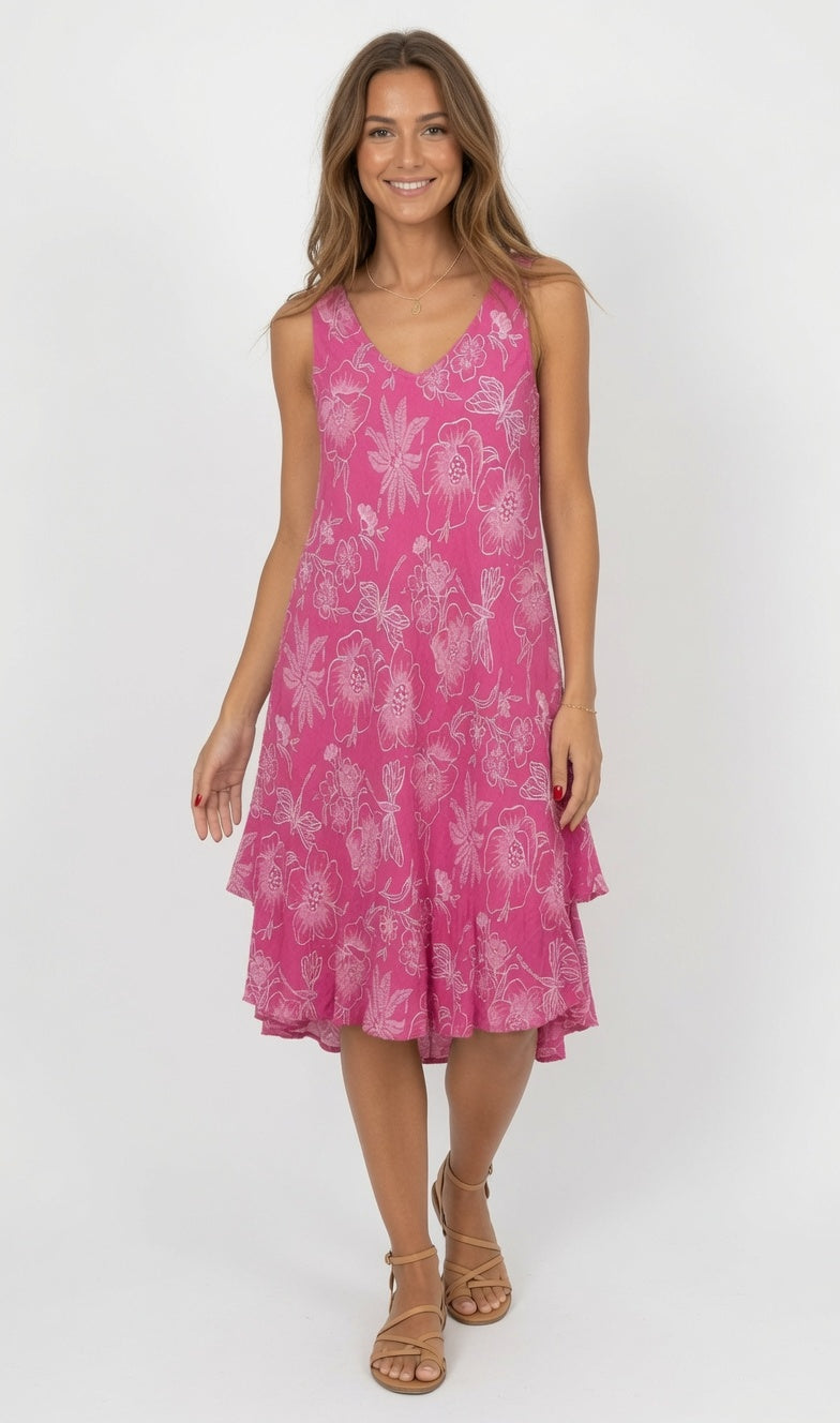 Sleeveless Flower Dress