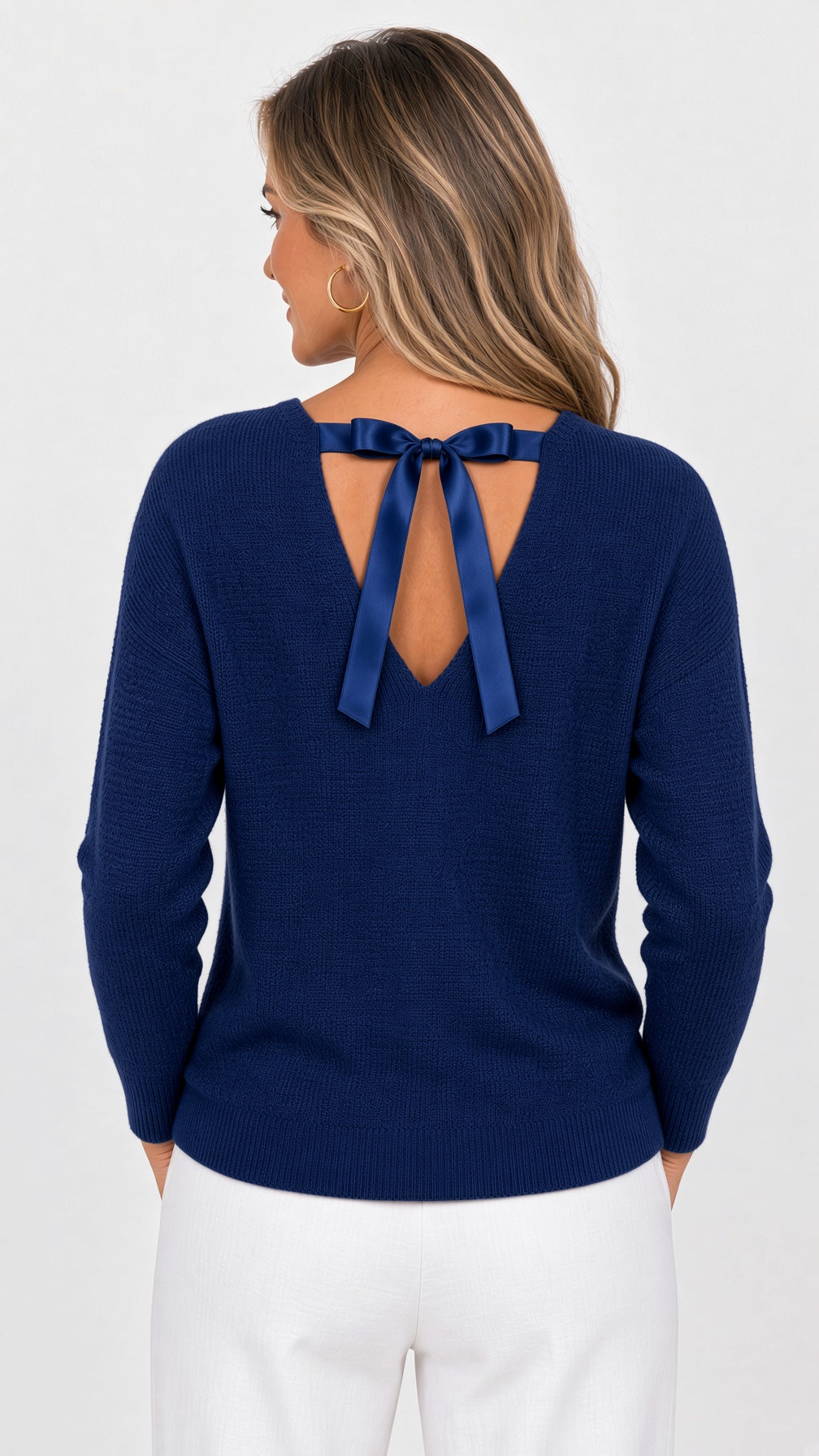 3/4 Sleeve Sweater with Back Bow