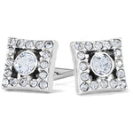 Front image of Illumina Diamond Post Earrings. Brighton Silver earrings. 
