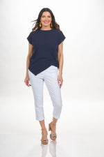 Front image of Nallie & Millie short sleeve knot front top. 