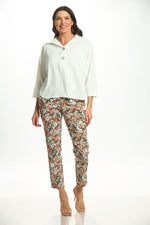 Front image of Krazy Larry Flowers print pants. 
