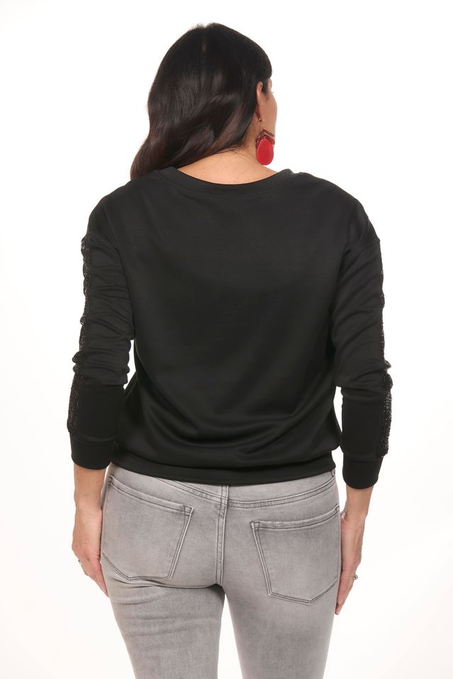 Back image of black sequins top.