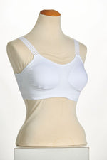 Front image of Strap its bra in lattice white. 