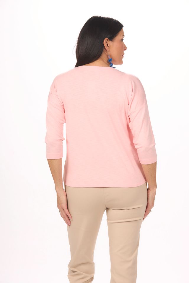 Back image of nally & millie light pink knot top.