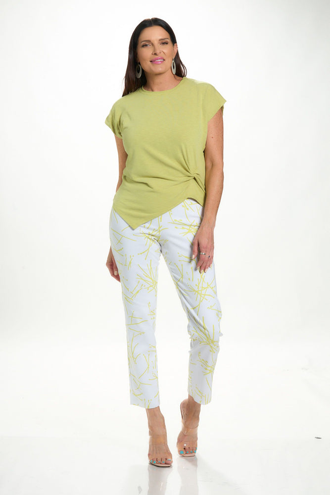 Front image of Krazy Larry lime firecracker pants. 