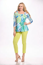 Front image of krazy larry lime green pants. Pull on basic pants in lime green. 