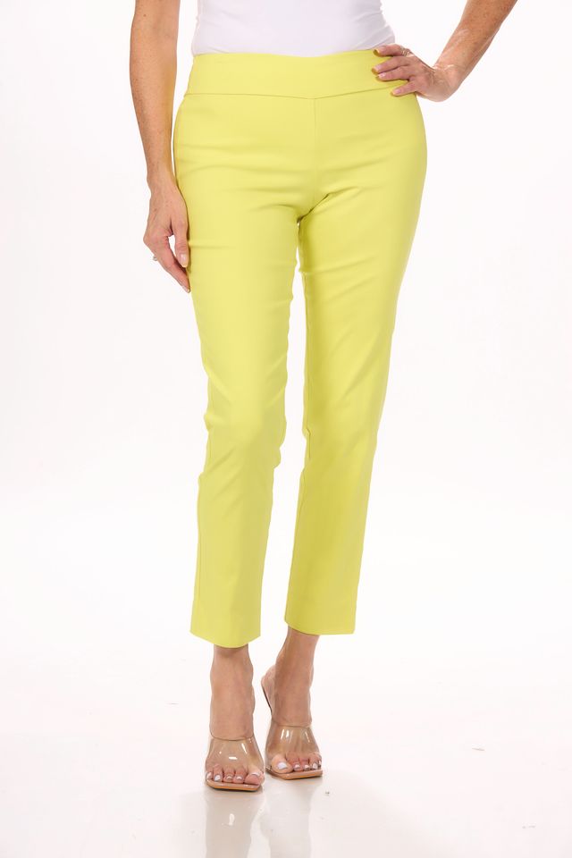 Front image of lime green krazy larry pull on pants.