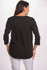 Back image of Lulu B emily tee shirt in black. 