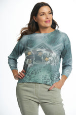 Long Sleeve Print Sweater