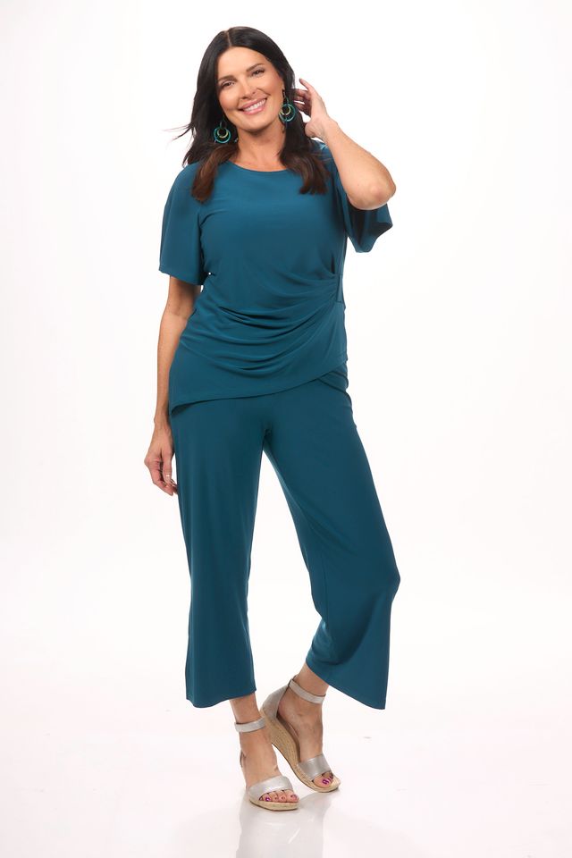 Pull On Wide Leg Side Slit Pant