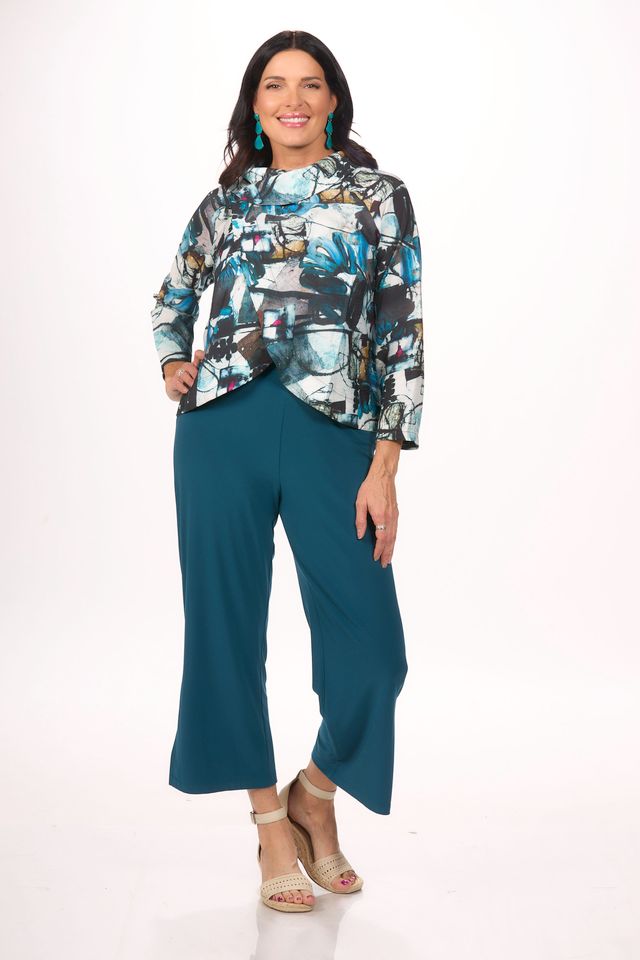 Pull On Wide Leg Side Slit Pant