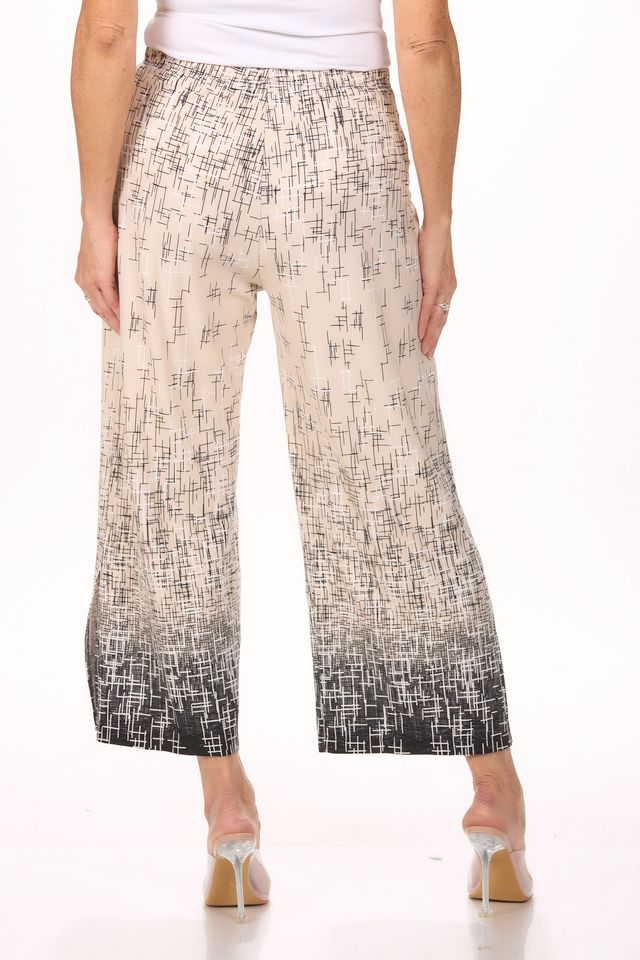 Back image of Picadilly pull on destination collection front slit pant in black and khaki.