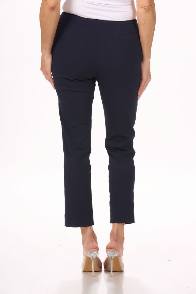 Back image of navy pull on krazy larry pants.