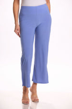 Front image of Mimozza pull on side slit ankle pants. Periwinkle blue color. 