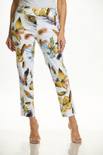 Front image of Krazy Larry pull on white butterfly pants. 