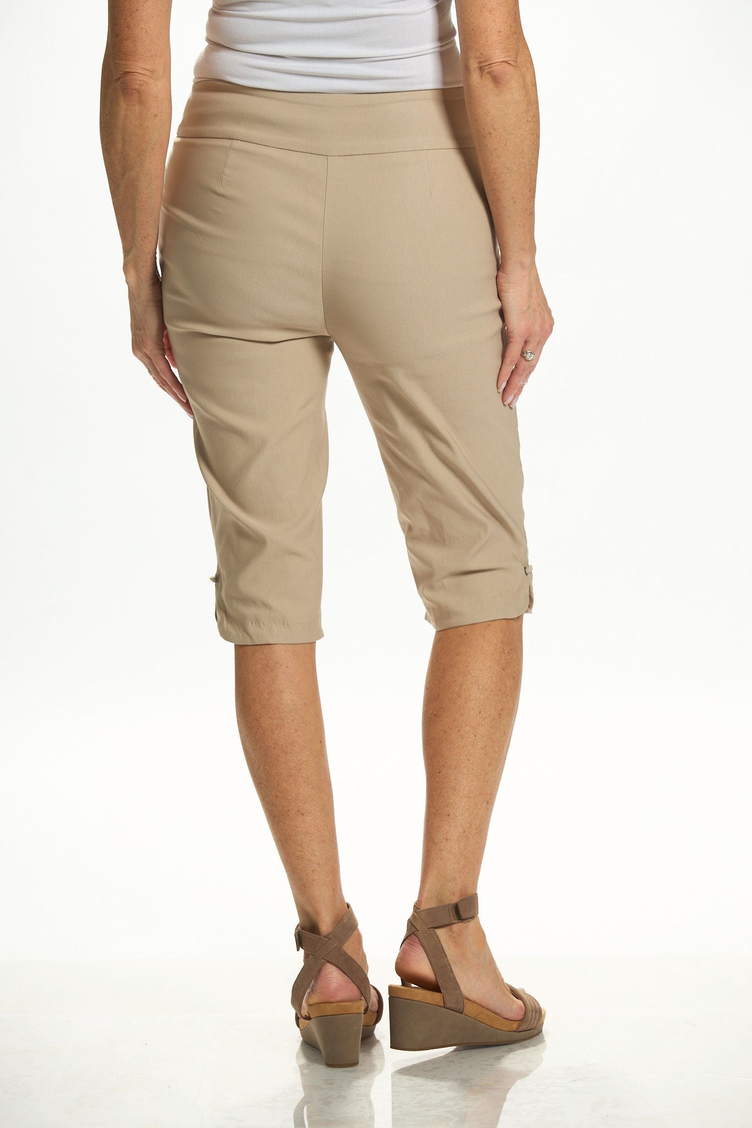 Back image of Tribal pull on skimmer in sahara tan. 