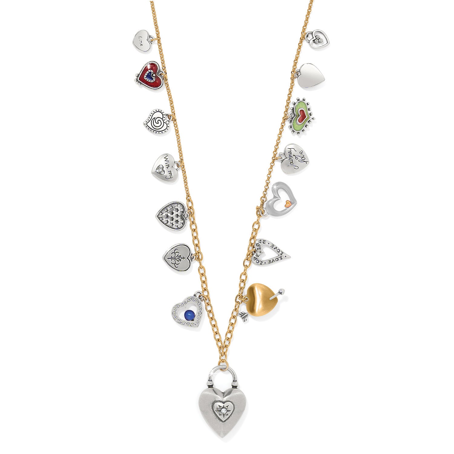 Back image of Brighton one long heart necklace.