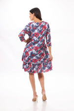 Back image of Shana printed double layer dress. 