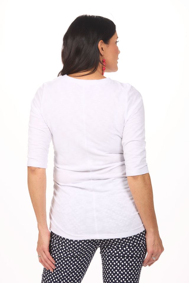 3/4 Sleeve Rouche Tommy Top