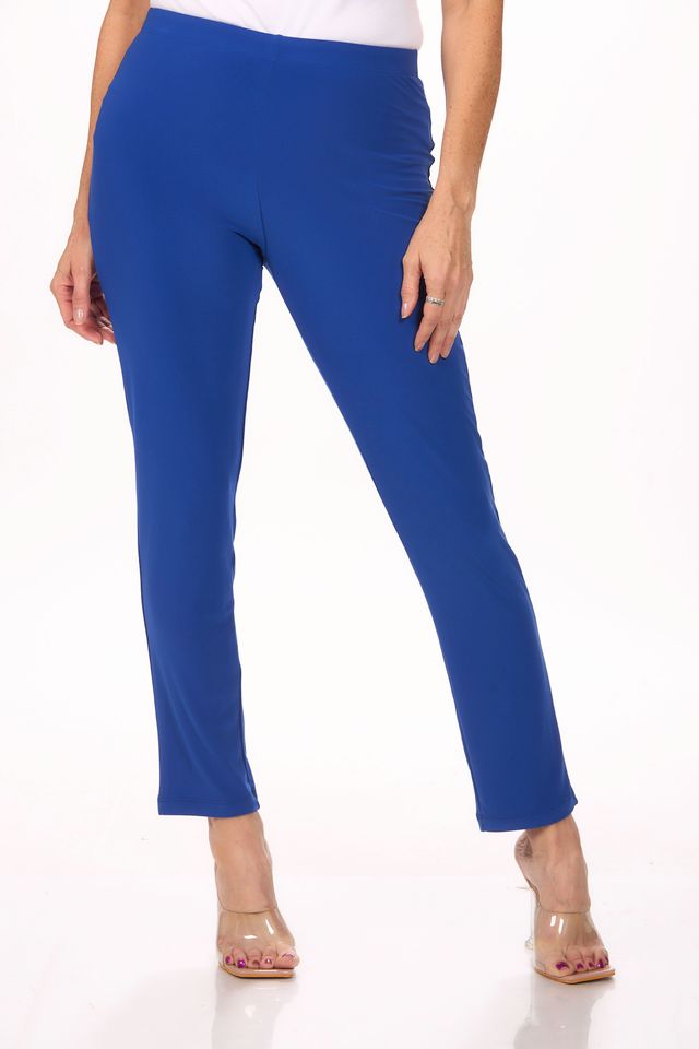 Front image of Picadilly pull on straight leg pant in royal blue.