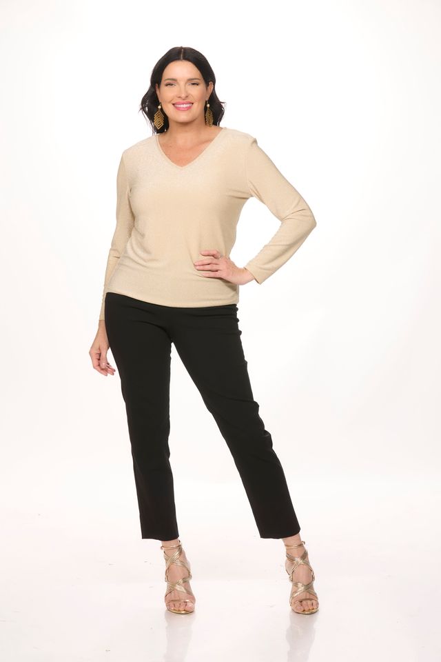 Front image of made in italy golden shine sweater.