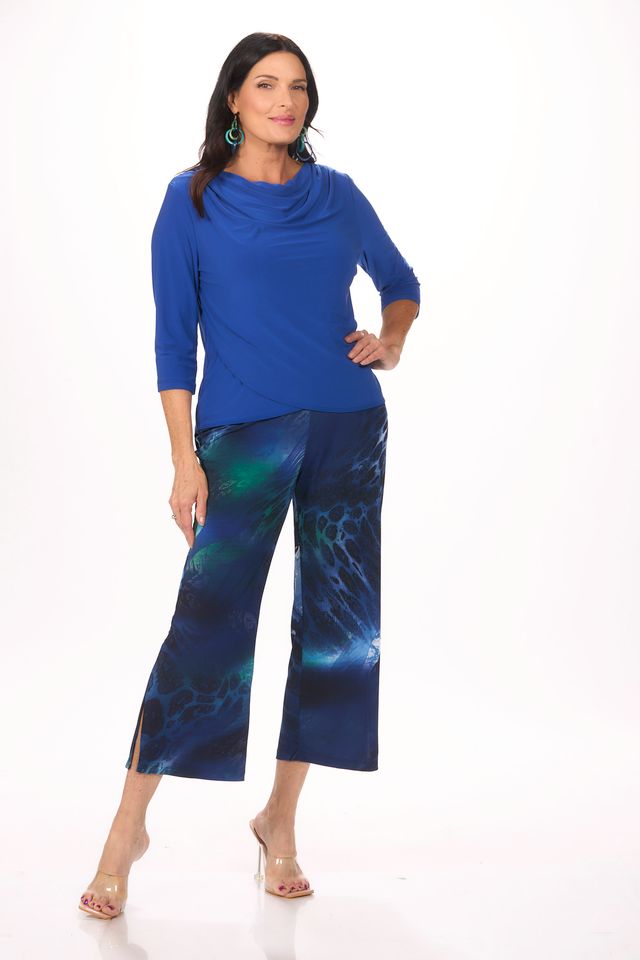 Pull On Wide Leg Side Slit Pant