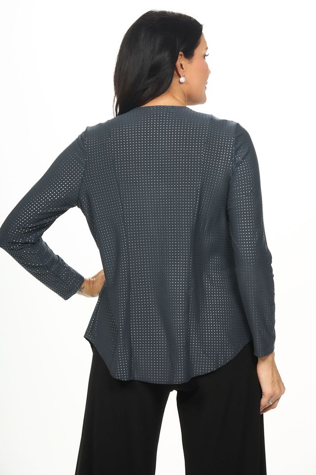 Back image of smoked pearl cardigan