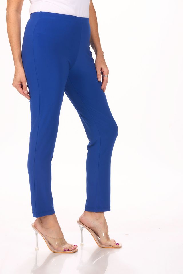 Side image of Picadilly pull on straight leg pant in royal blue.