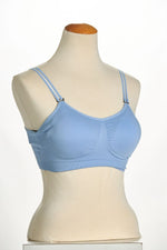 Front image of denim skinny sheer strap its bra. 