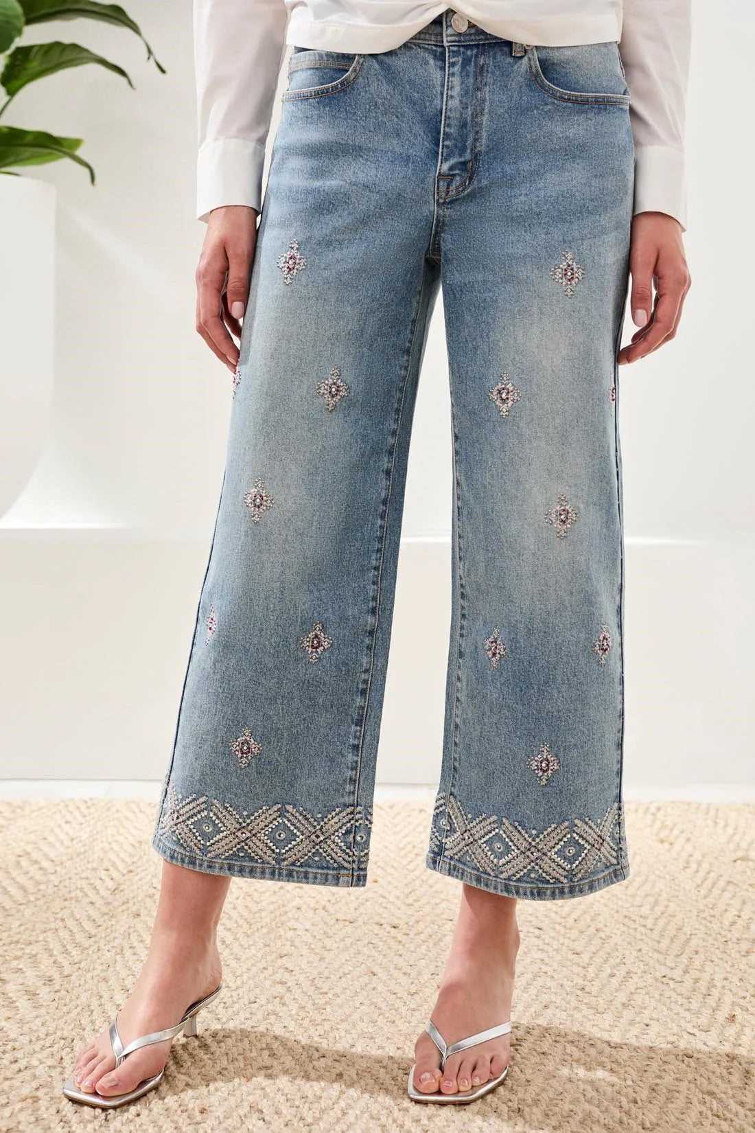Audrey 26" Crop Jeans with Beads
